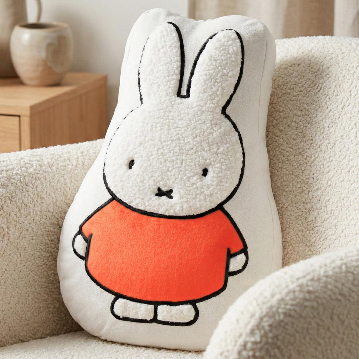 Franco Miffy bedding plush pillow with a 14-inch silhouette for cozy bed styling