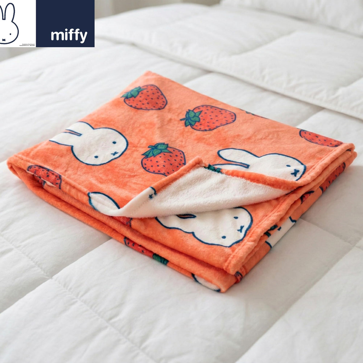 Franco Miffy throw is travel-friendly and easily stowed for on-the-go coziness.
