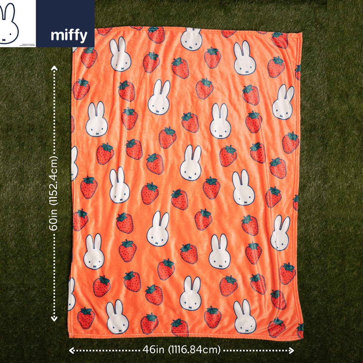 Franco Miffy throw uses ultrasoft micro-raschel fabric for gentle skin contact.