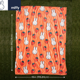 Franco Miffy throw uses ultrasoft micro-raschel fabric for gentle skin contact.