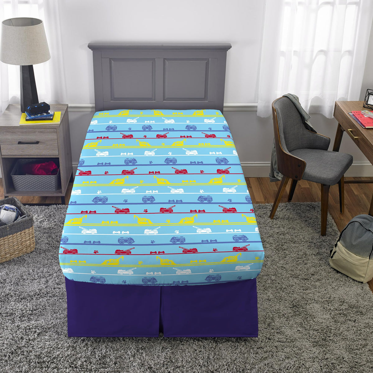 Franco More Friends pattern fitted sheet adds Paw Patrol fun to bedtime.