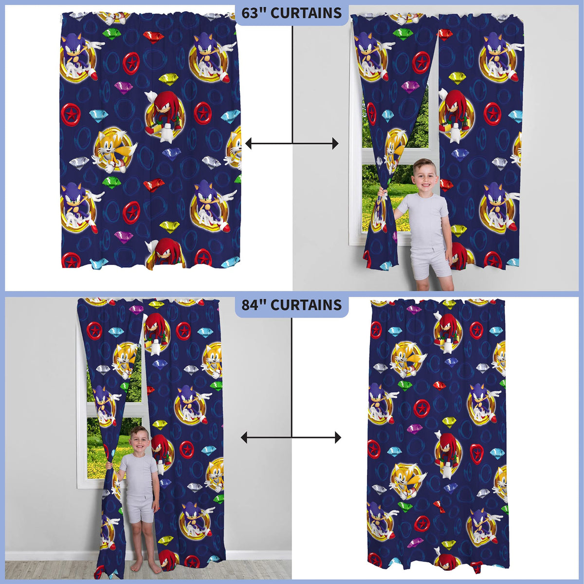 Franco officially licensed Sonic drapes offer easy privacy while letting light filter softly.