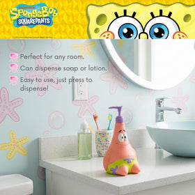 Franco Patrick Star pump dispenser side view adds whimsy to counters and sinks.