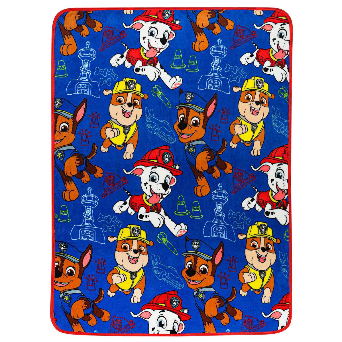 Franco Paw Patrol 62x90 blanket on bed for lounging warmth.