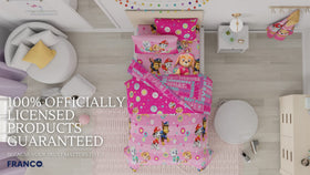 Franco Paw Patrol bed setup demonstrates a twin-size 5-piece collection