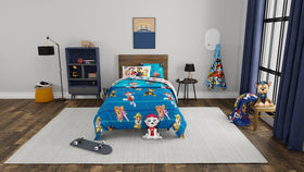 Franco Paw Patrol character imagery sheets add lively bedtime decor.