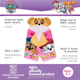 Franco Paw Patrol Chase hooded towel with 3D ears for playful drying