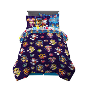 Franco Paw Patrol comforter front design featuring Chase, Marshall, Skye and Rubble for bedtime adventure
