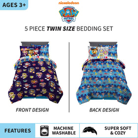 Franco Paw Patrol comforter reverse design with all-over pup print for playful variation