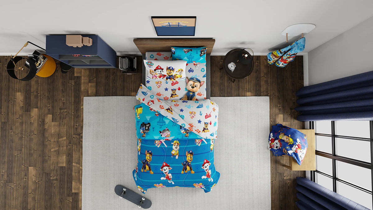 Franco Paw Patrol fitted sheet with deep pockets fits twin mattresses.