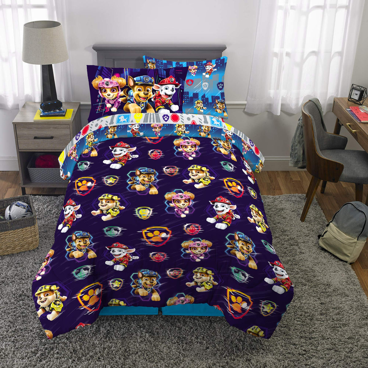 Franco Paw Patrol flat sheet with vivid artwork for easy bedtime storytelling