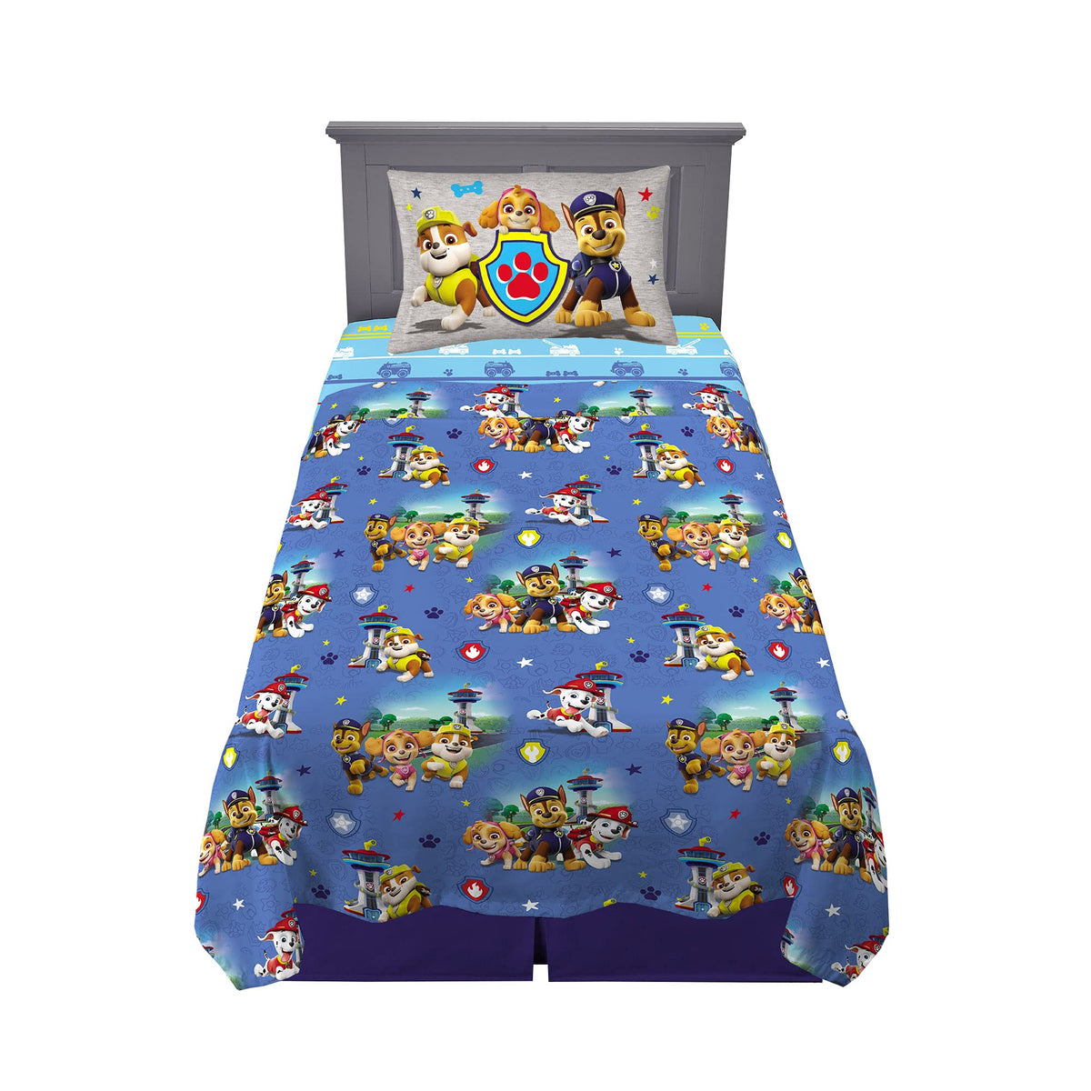 Franco Paw Patrol fitted sheet with Marshall and Chase for cozy bedtime.