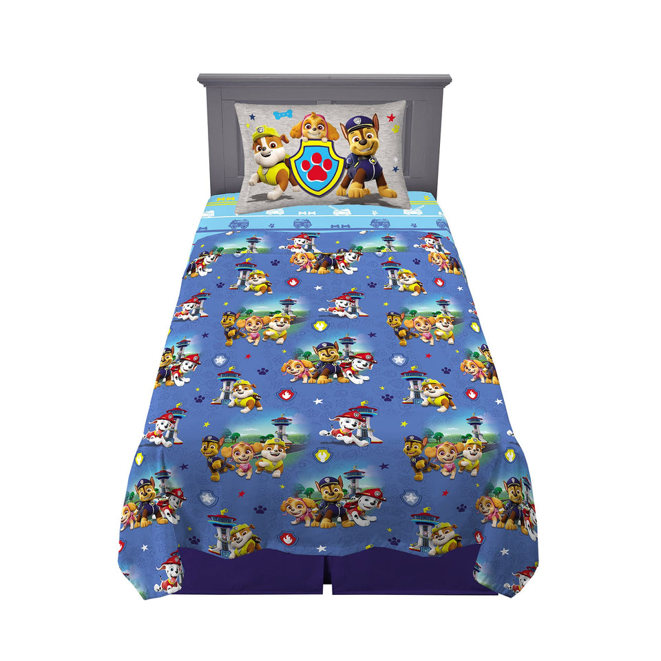 Franco Paw Patrol fitted sheet with Marshall and Chase for cozy bedtime.