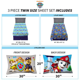 Franco Paw Patrol pillowcase artwork shows bold characters for a playful sleep space.