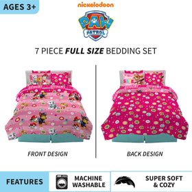 Franco Paw Patrol reversible comforter design offers two looks for versatile styling.