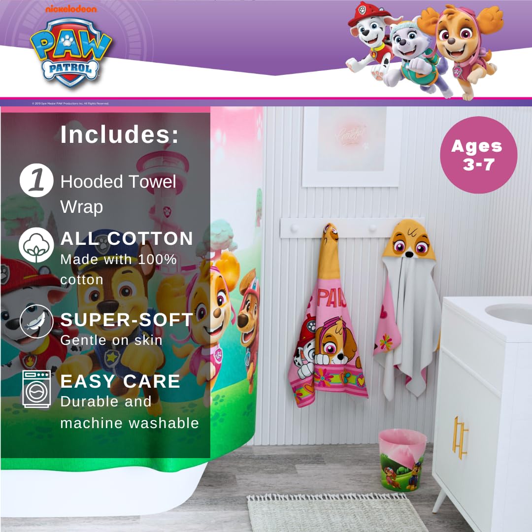 Franco Paw Patrol Skye hooded towel with 3D ears for cozy baths
