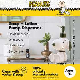 Franco Snoopy dispenser pump close-up showing smooth dispensing for soap or lotion.