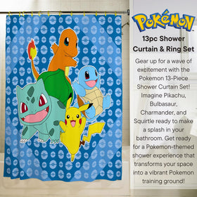 Franco Pokemon anime curtain rings set for easy installation