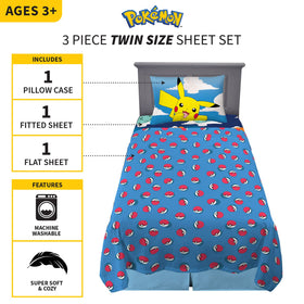 Franco Pokemon pillowcase art shows six characters for a playful bedtime vibe.