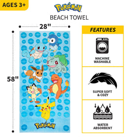 Franco Pokemon towel designed for indoor and outdoor use.