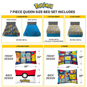 Franco reversible comforter reveals Pokéball pattern on light blue