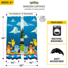 Franco Pokémon Gamer curtains showcase Charmander for a dynamic, cozy bedroom vibe.
