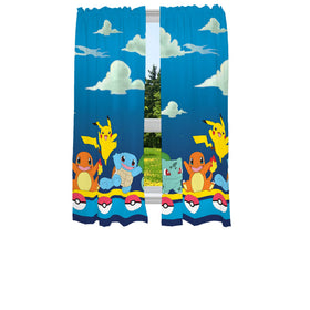 Franco Pokémon Gamer curtains featuring Pikachu for a playful, branded kids' room decor.