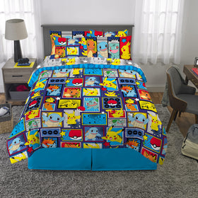 Franco Pokémon Pikachu pillow shams complement the reversible comforter with a cohesive look.