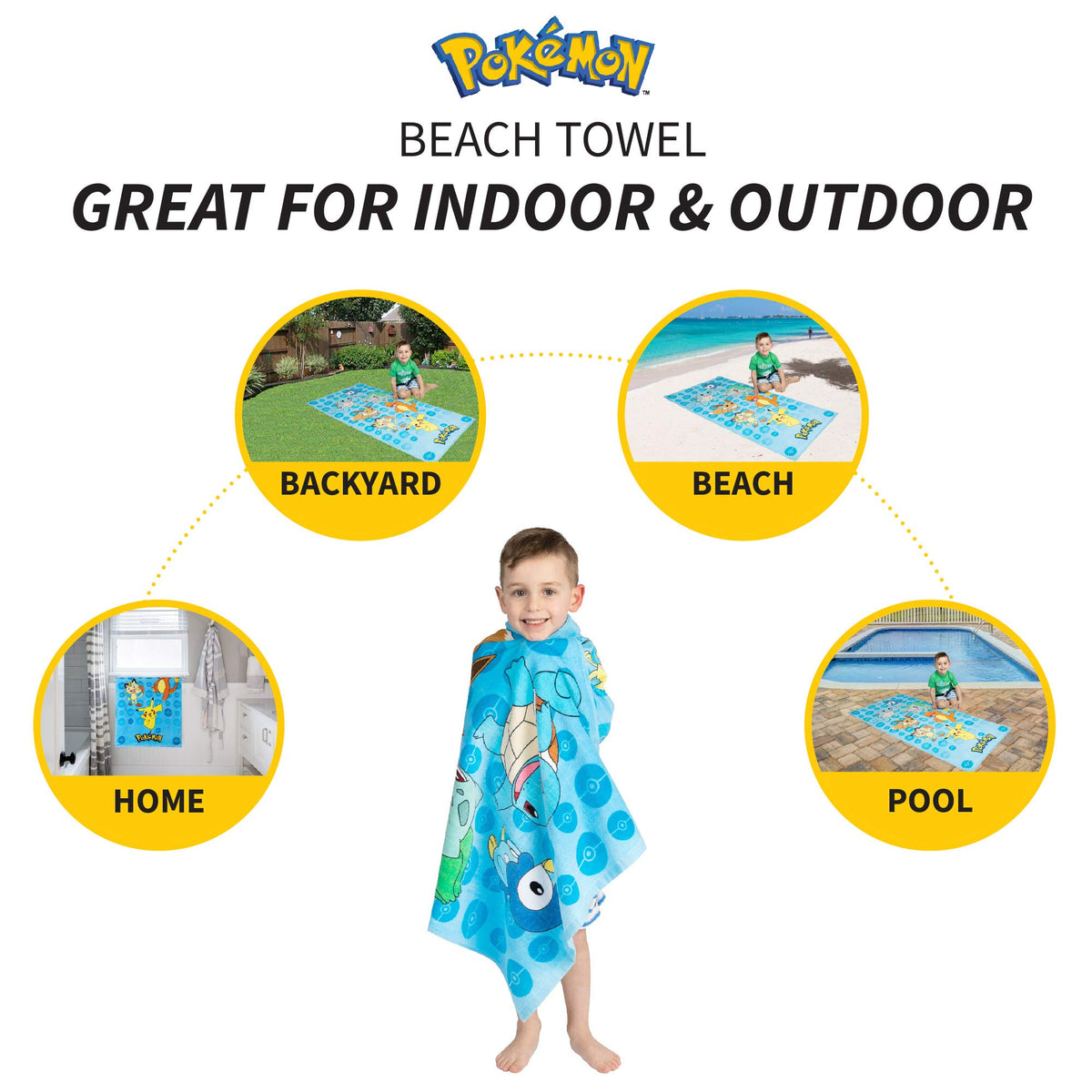 Franco soft cotton towel offers quick-dry comfort after swimming.