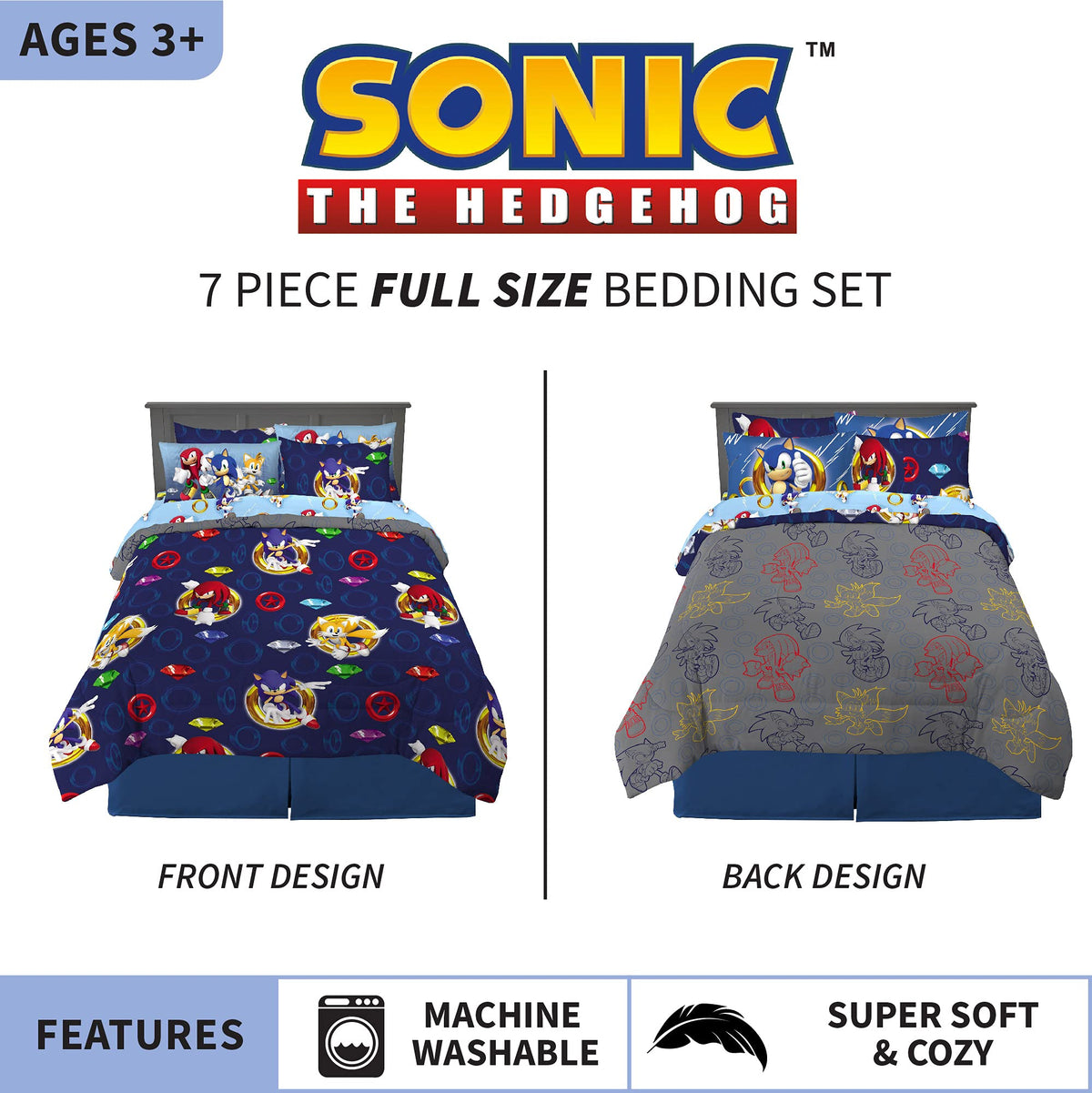 Franco Sonic comforter back design grey silhouette pattern for versatile styling