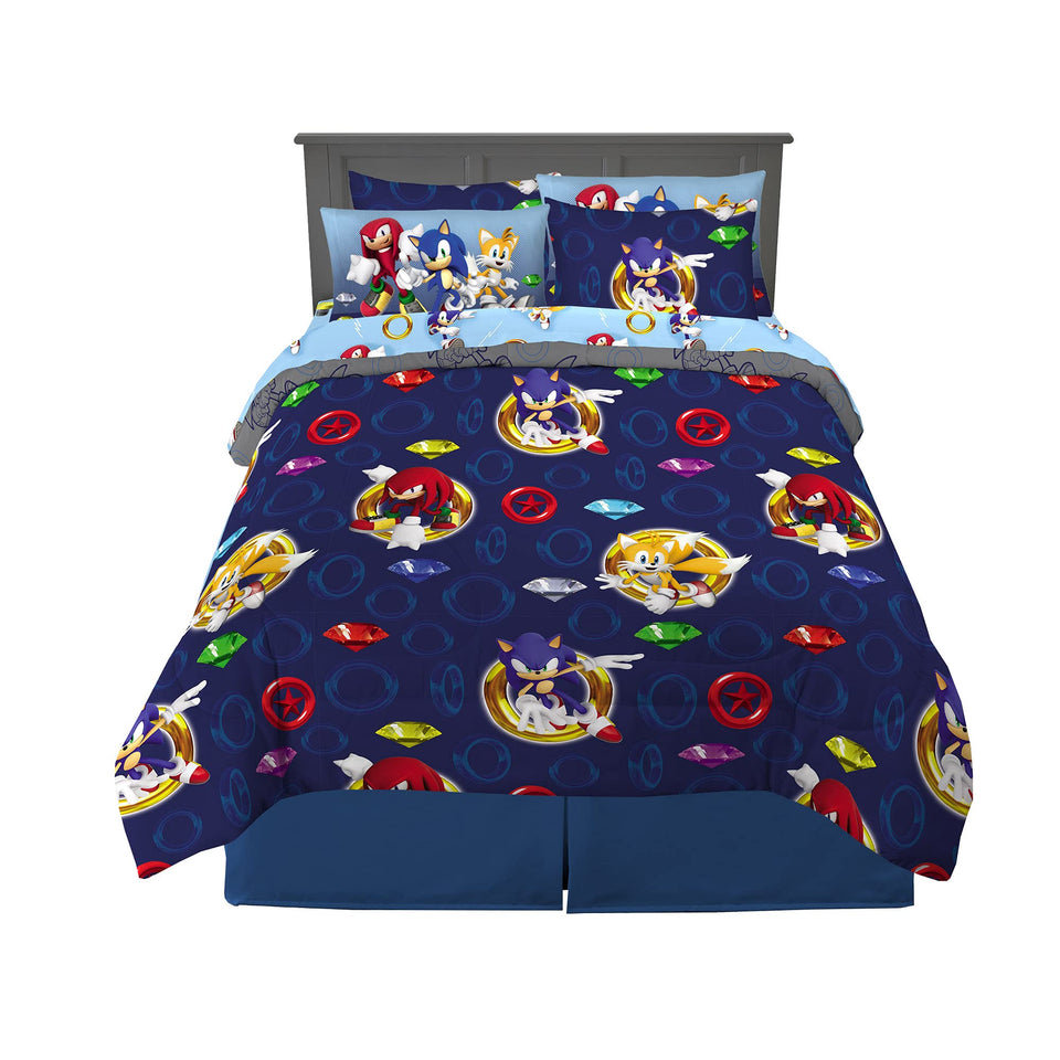 Franco Sonic comforter front design Roll in Rings for energetic bedtime visuals