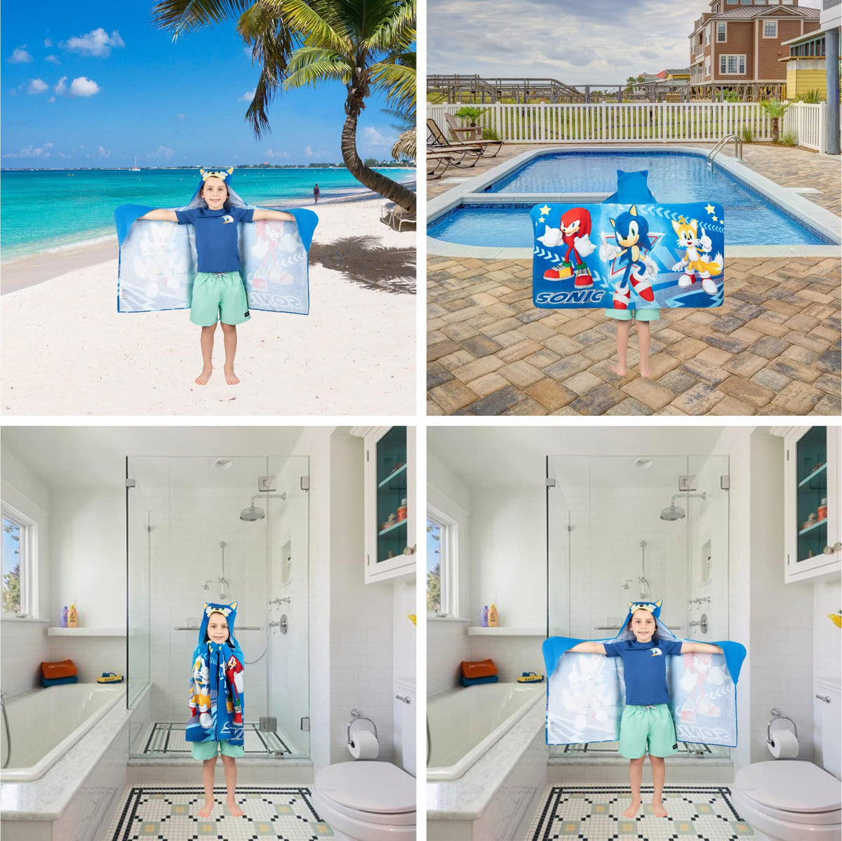Franco Sonic hooded towel wrap soft terry fabric dries quickly and comfortably.