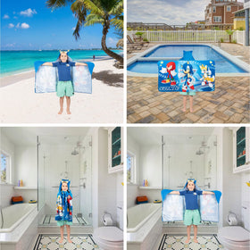 Franco Sonic hooded towel wrap soft terry fabric dries quickly and comfortably.