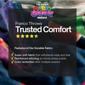 Franco blanket draped on sofa as versatile home decor and comfort.