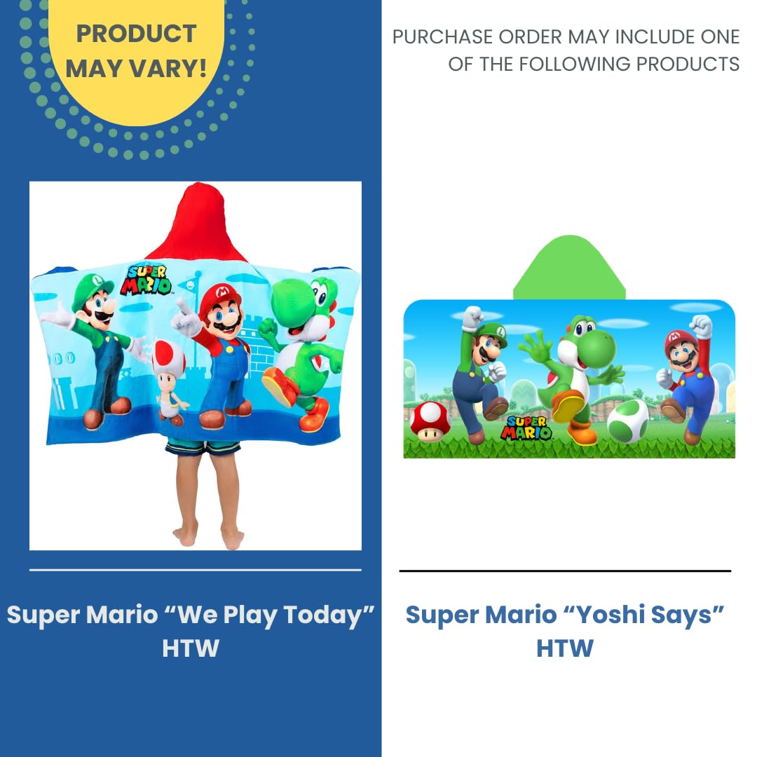 Franco Super Mario wrap as poncho provides cozy drying after bath.