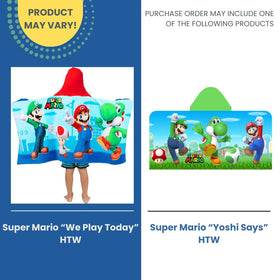 Franco Super Mario wrap as poncho provides cozy drying after bath.