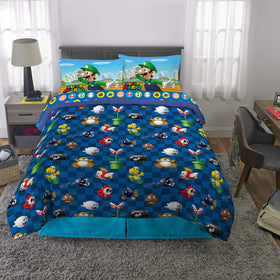 Franco Super Mario room-theme bedding enhances kid-friendly décor