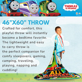 Franco Thomas and Friends throw sized 46x60 adds warmth on bed and couch.
