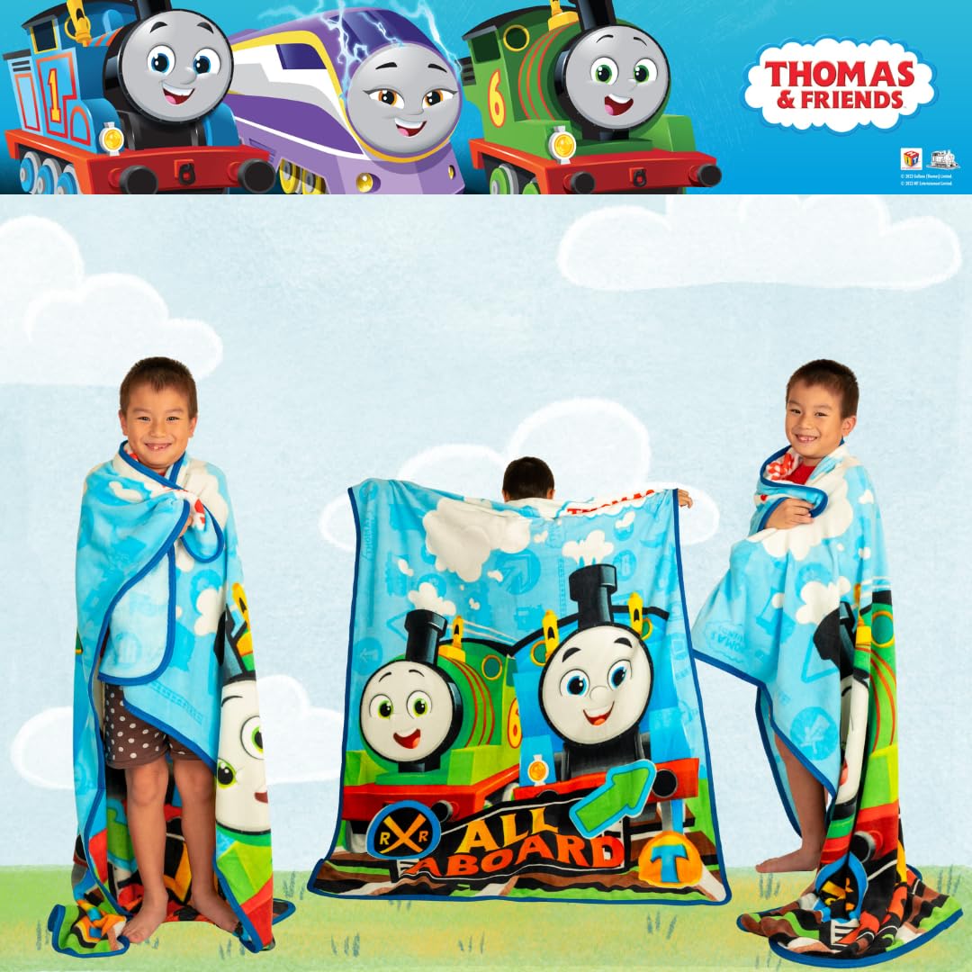 Franco Thomas and Friends throw enhances a child’s bedroom with cozy Thomas decor.