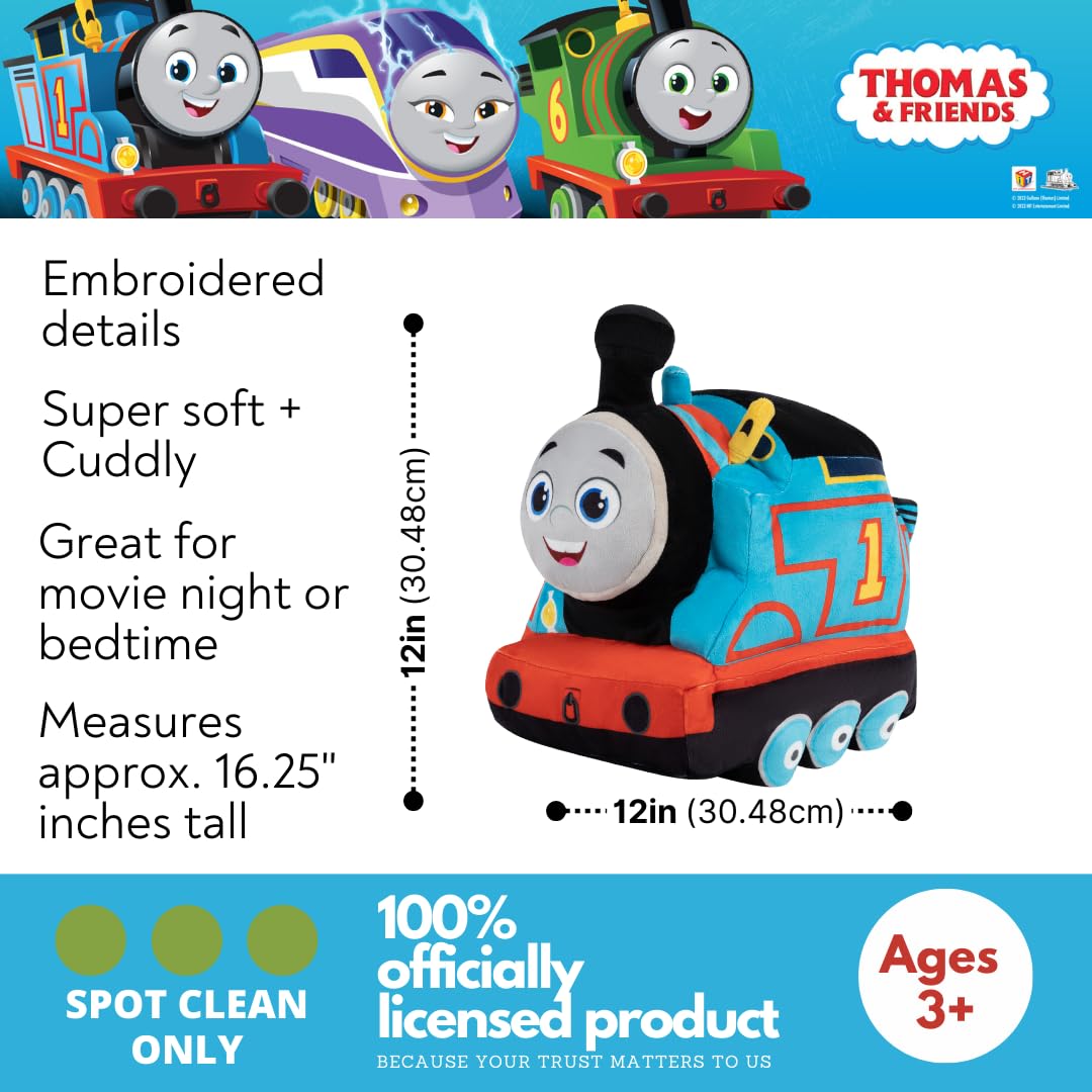 Thomas character plush with embroidered face details for familiar play.