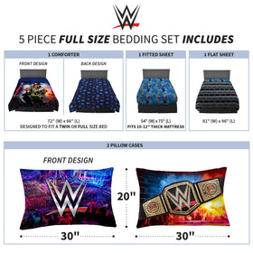 Franco WWE On The Canvas flat sheet with coordinating print for cohesive kid spaces
