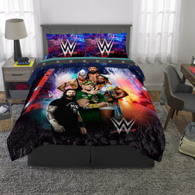 Franco WWE On The Canvas pillowcases set featuring bright artwork and easy care fabric