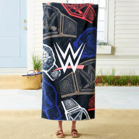 Franco WWE towel with bold logo for vivid beach graphics.