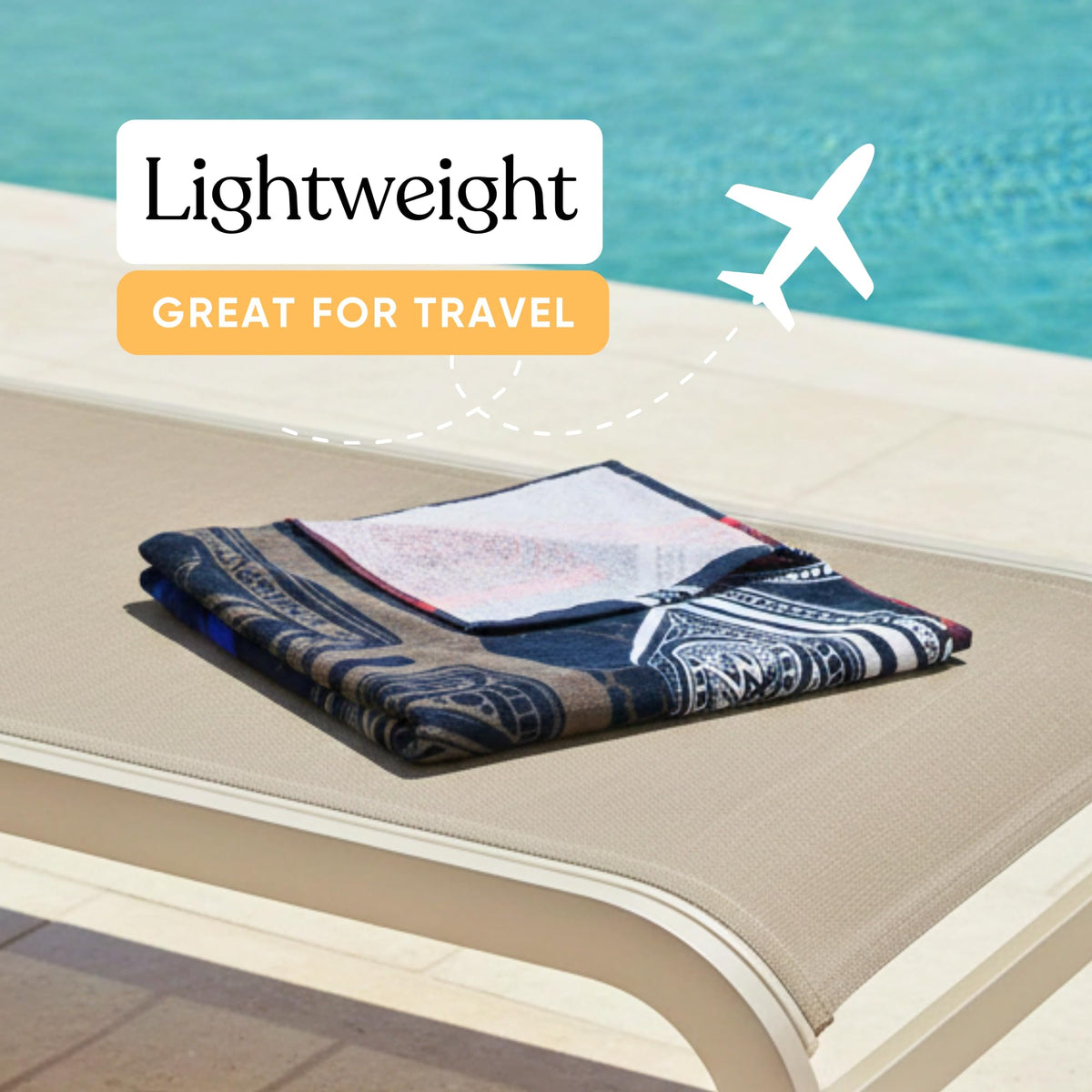 Franco WWE towel folded for travel is lightweight and portable.