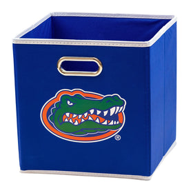 Franklin Sports Florida Gators storage bin folded for space-saving shelf storage.