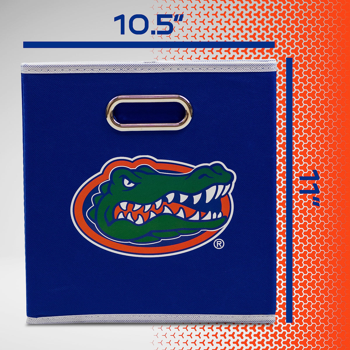 Franklin Sports NCAA bin on a shelf ready to organize magazines and toys.