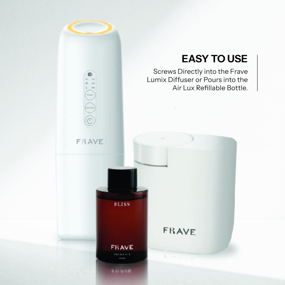 Frave Bliss bedroom scene with subtle, calming fragrance notes.
