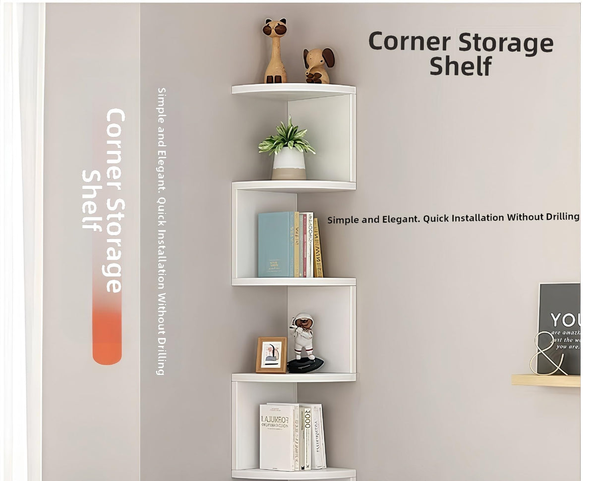 FRAWENLECO zigzag wall shelf design adds modern flair to any room.