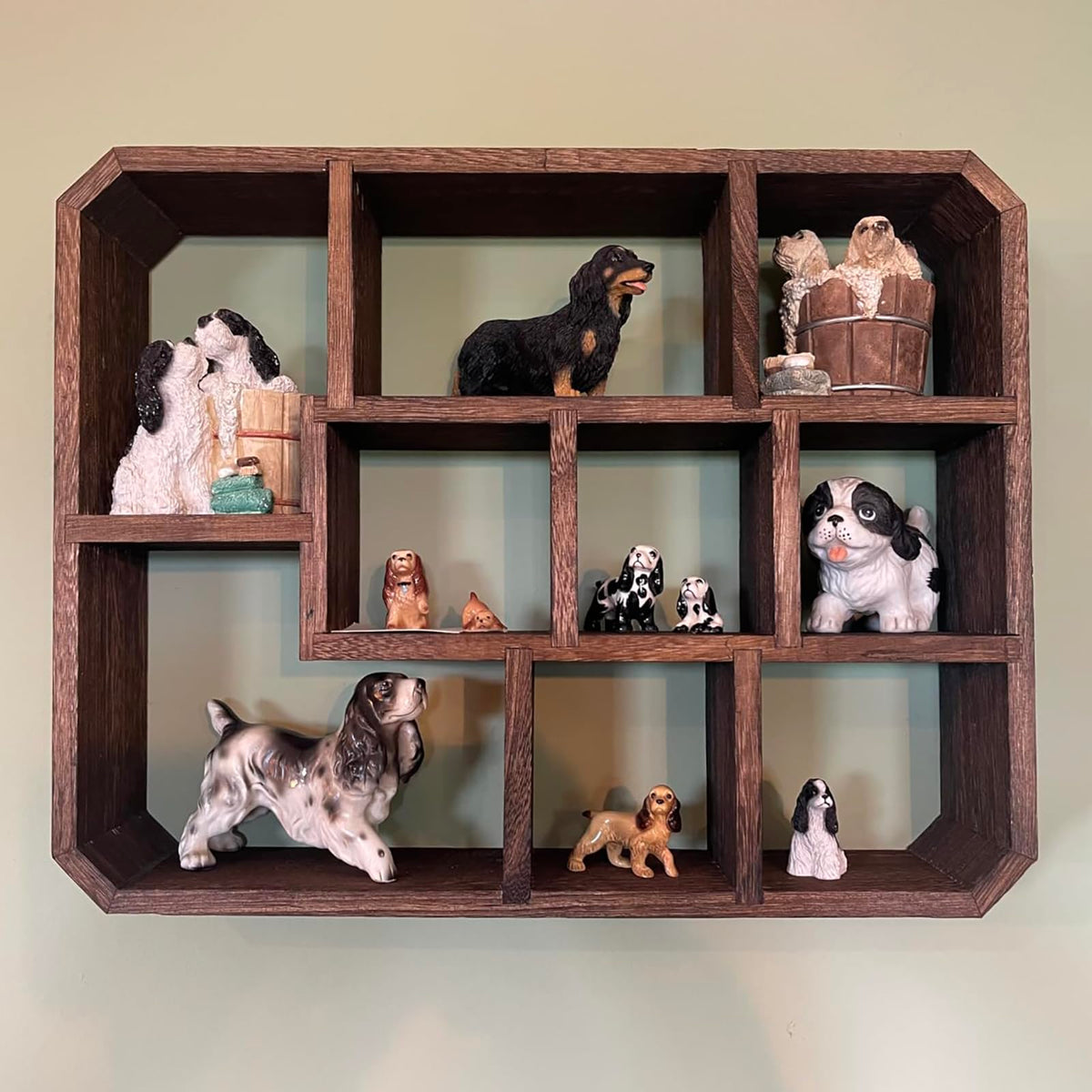 Frcctre farmhouse decor display case enhances living room ambiance