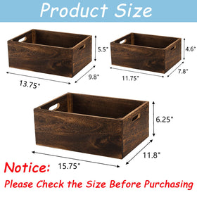 Frcctre wood nesting crates medium side view sturdy yet light for shelves